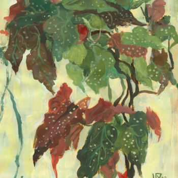 Painting titled "Begonia Maculata" by Julia Khoroshikh, Original Artwork, Acrylic