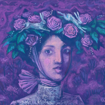 Картина под названием "Midsummer Hat, Fant…" - Julia Khoroshikh, Подлинное произведение искусства, Пастель