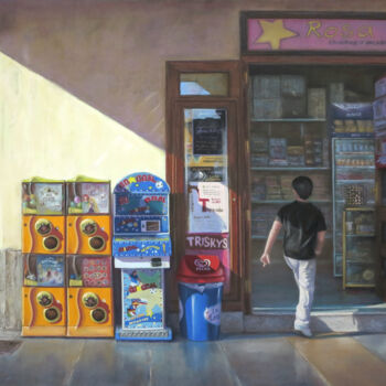 Painting titled "La tienda de Golosi…" by Julian Garcia-Viso, Original Artwork, Pastel