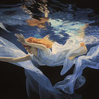 Painting titled "Infinite ocean dept…" by Julian Wheat, Original Artwork, Acrylic