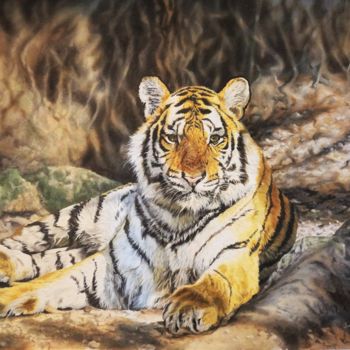 Pintura titulada "Royal Bengal Tiger…" por Julian Wheat, Obra de arte original, Acrílico