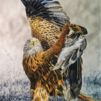 Painting titled "Red Kite" by Julian Wheat, Original Artwork, Acrylic