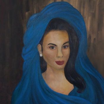 Malerei mit dem Titel "Auto retrato" von Juliana Calu, Original-Kunstwerk, Öl
