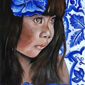 Painting titled "Little fairy" by Juliana Sol, Original Artwork, Oil