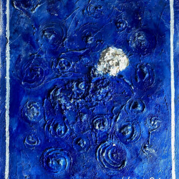 Malerei mit dem Titel "Blue eternity" von Juliana Sol, Original-Kunstwerk, Öl Auf Keilrahmen aus Holz montiert