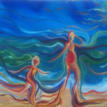 Painting titled "Beach" by Tricia Julian, Original Artwork