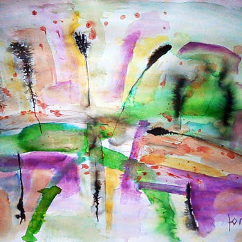 Pintura intitulada "abstract landscape…" por July, Obras de arte originais, Tinta