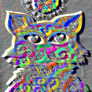 Grafika cyfrowa / sztuka generowana cyfrowo zatytułowany „кот” autorstwa Юля Шепилова, Oryginalna praca, 2D praca cyfrowa