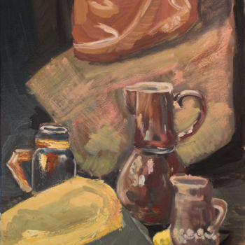 Картина под названием "Поздно" - Юлия Солнечная, Подлинное произведение искусства, Масло