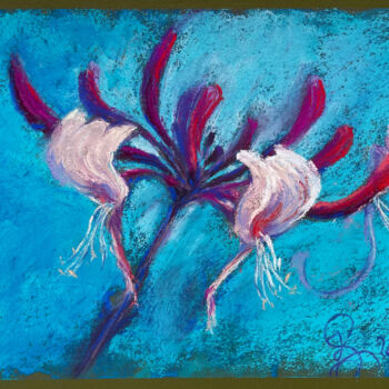 Dibujo titulada "Honeysuckle" por Julia Suptel, Obra de arte original, Pastel