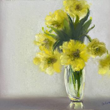 Painting titled "Dreamy yellows" by Julia Suptel, Original Artwork, Pastel