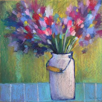 Schilderij getiteld "Flowers for you" door Julia Suptel, Origineel Kunstwerk, Pastel