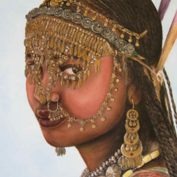 Peinture intitulée ""Djibouti Maiden" t…" par Julia Sweda, Œuvre d'art originale