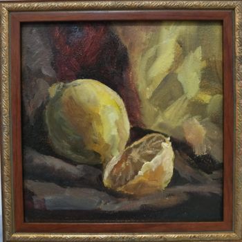 Painting titled "Lemons" by Julia Vasilevich, Original Artwork, Oil