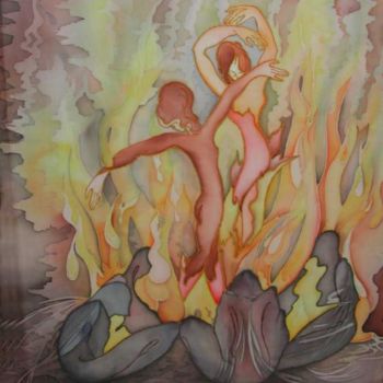 Artisanat intitulée "Dance of fire" par Julia Zisman, Œuvre d'art originale