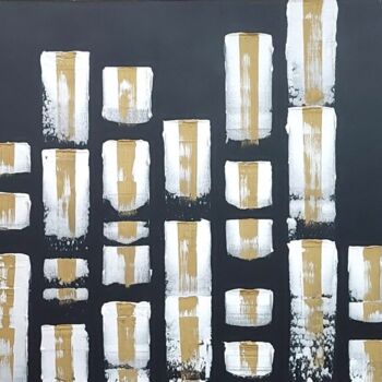 Картина под названием "City" - Julie Bevan, Подлинное произведение искусства, Акрил Установлен на Деревянная рама для носилок