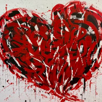 绘画 标题为“Street love” 由Julie Boulet, 原创艺术品, 丙烯 安装在木质担架架上