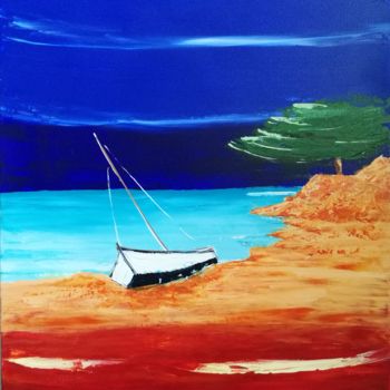 Painting titled "Rivage" by Julie Déchery, Original Artwork, Acrylic