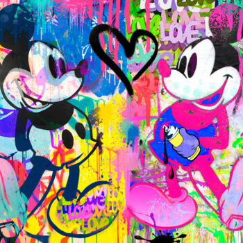 Digital Arts titled "Pop Art Mickey Kuns…" by Julie Duke, Original Artwork, Digital Painting