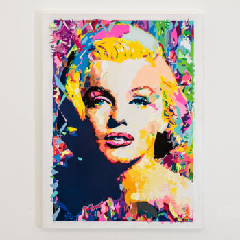 Painting titled "Pop Art Marilyn Mon…" by Julie Duke, Original Artwork, Acrylic Mounted on Wood Stretcher frame