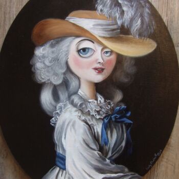 Painting titled "Jeanne Du Barry" by Julie Mallard (Elisabetha), Original Artwork, Oil