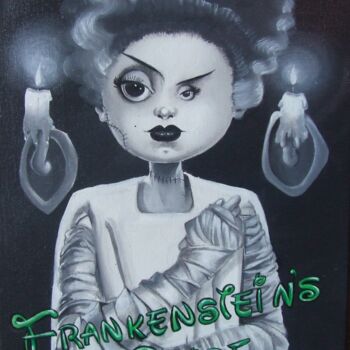 Malerei mit dem Titel "Frankenstein bride" von Julie Mallard (Elisabetha), Original-Kunstwerk, Acryl
