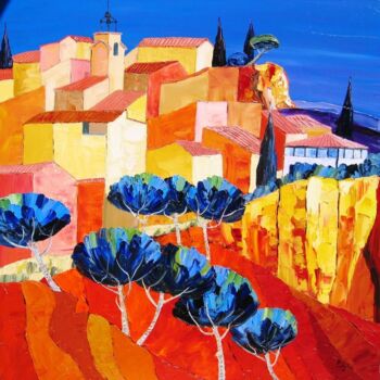 Painting titled "" Ocres de Roussill…" by Julie Pioch, Original Artwork, Oil