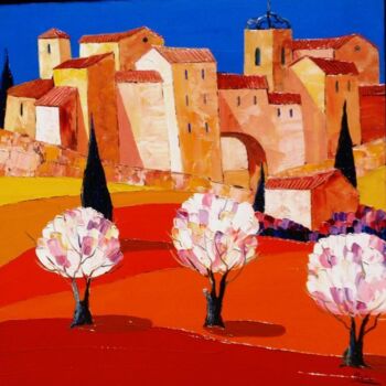 Painting titled "Avril en Provence" by Julie Pioch, Original Artwork, Oil