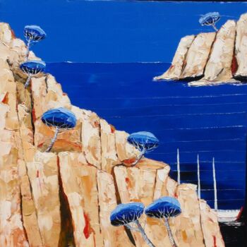 Peinture intitulée "Méditerranée" par Julie Pioch, Œuvre d'art originale, Huile