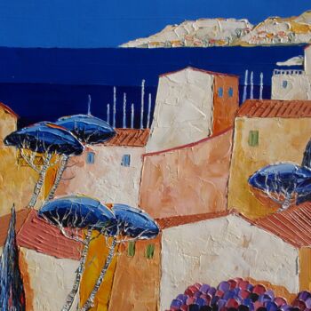 Peinture intitulée "Méditerranée" par Julie Pioch, Œuvre d'art originale, Huile
