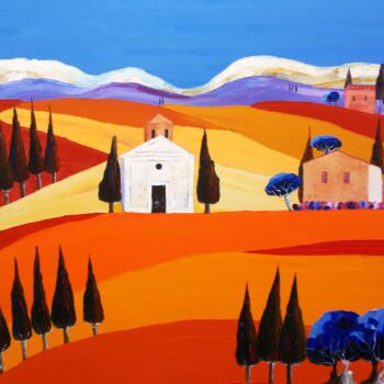Peinture intitulée "Toscane  " Du Côté…" par Julie Pioch, Œuvre d'art originale, Huile
