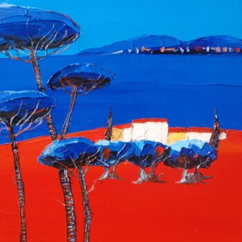 Pintura intitulada "" Mediterranée"" por Julie Pioch, Obras de arte originais, Óleo