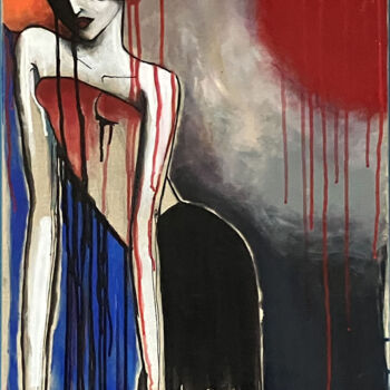 Картина под названием "Tension" - Julie Vandeputte, Подлинное произведение искусства, Акрил Установлен на Деревянная рама дл…