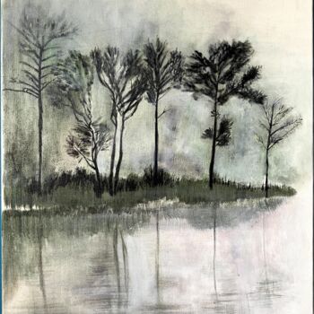 Картина под названием "Hiver" - Julie Vandeputte, Подлинное произведение искусства, Масло Установлен на Деревянная рама для…