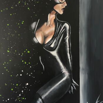 Peinture intitulée "Catwoman" par Julien Antoine (YOZ), Œuvre d'art originale, Acrylique Monté sur Châssis en bois