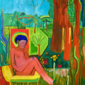 Ζωγραφική με τίτλο "" La fille au sofa…" από Julien / Berg Berger     /    Berg, Αυθεντικά έργα τέχνης, Ψηφιακή ζωγραφική