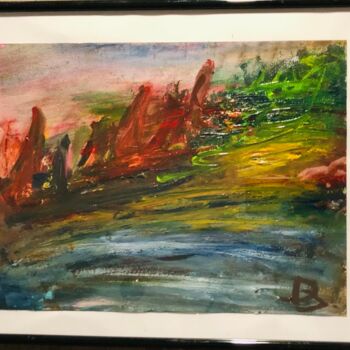 Painting titled "Abstraction marine 2" by Julien Danaux (Artdanaux), Original Artwork, Watercolor
