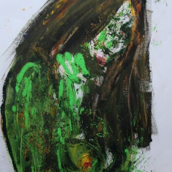 Painting titled "VISION VERTE" by Julien Danaux (Artdanaux), Original Artwork, Oil