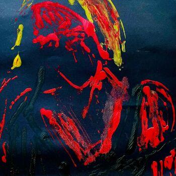 Pittura intitolato "Rouge sur noir" da Julien Danaux (Artdanaux), Opera d'arte originale, Olio