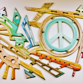 Escultura intitulada "peace and love" por Julien Iglesias, Obras de arte originais