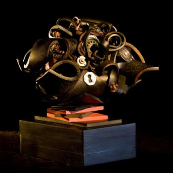 Sculpture titled "electro" by Julien Iglesias, Original Artwork, Wood