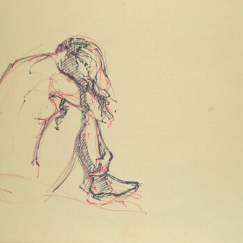 Disegno intitolato "Life drawing #2333" da Julien Lemaire, Opera d'arte originale, Pennarello
