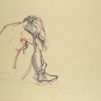 Σχέδιο με τίτλο "Life drawing #2333" από Julien Lemaire, Αυθεντικά έργα τέχνης, Μαρκαδόρος