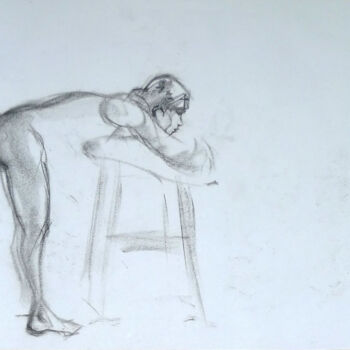 Tekening getiteld "Life drawing #2339" door Julien Lemaire, Origineel Kunstwerk, Conté