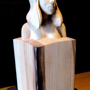 Sculpture titled "Un petit air de Jea…" by Julien Mermet, Original Artwork, Wood