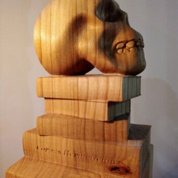 Sculpture titled "Vanité" by Julien Mermet, Original Artwork, Wood