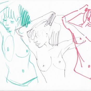 Drawing titled "Studies" by Julien Rollet, Original Artwork