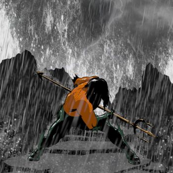 Digital Arts titled "Aquaman" by Julien Rouleau, Original Artwork, Digital Painting