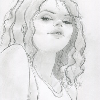 Drawing titled "Louise (#artistsupp…" by Julien Cachemaille, Original Artwork, Pencil