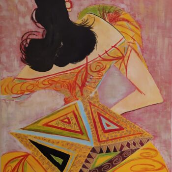 Pintura intitulada "ballerina spagnola…" por Julienne Julie, Obras de arte originais, Acrílico Montado em Cartão